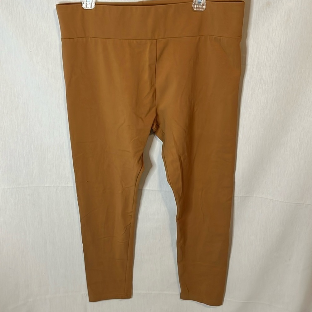 Logo Layers Rust Brown High Waist Cropped Leggings LP